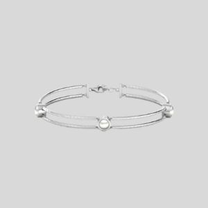 South Sea Pearl Sterling Silver Double Chain Bracelet Rakhi (RK18) For Men