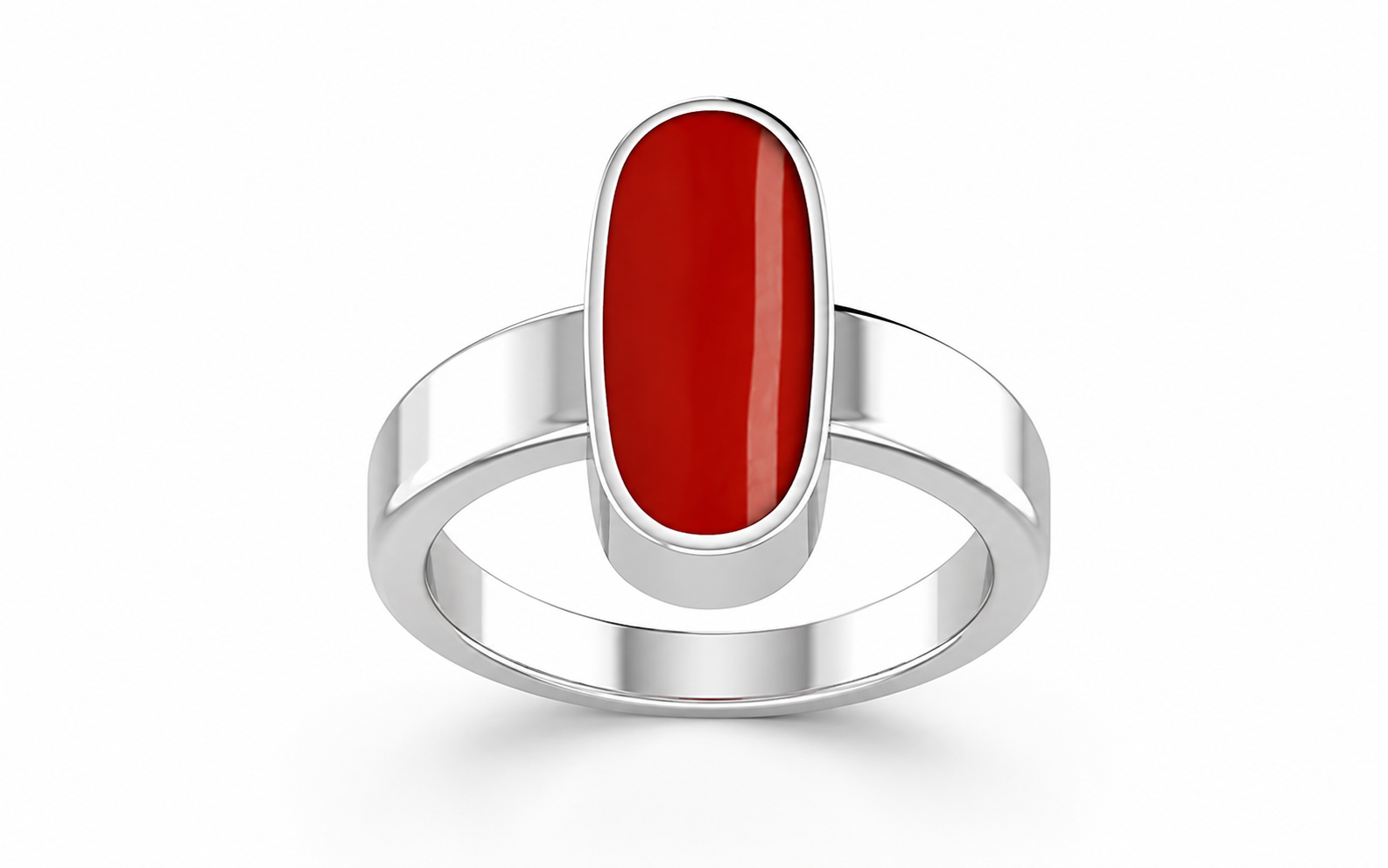 Red Coral Sterling Silver Ring (AC1)