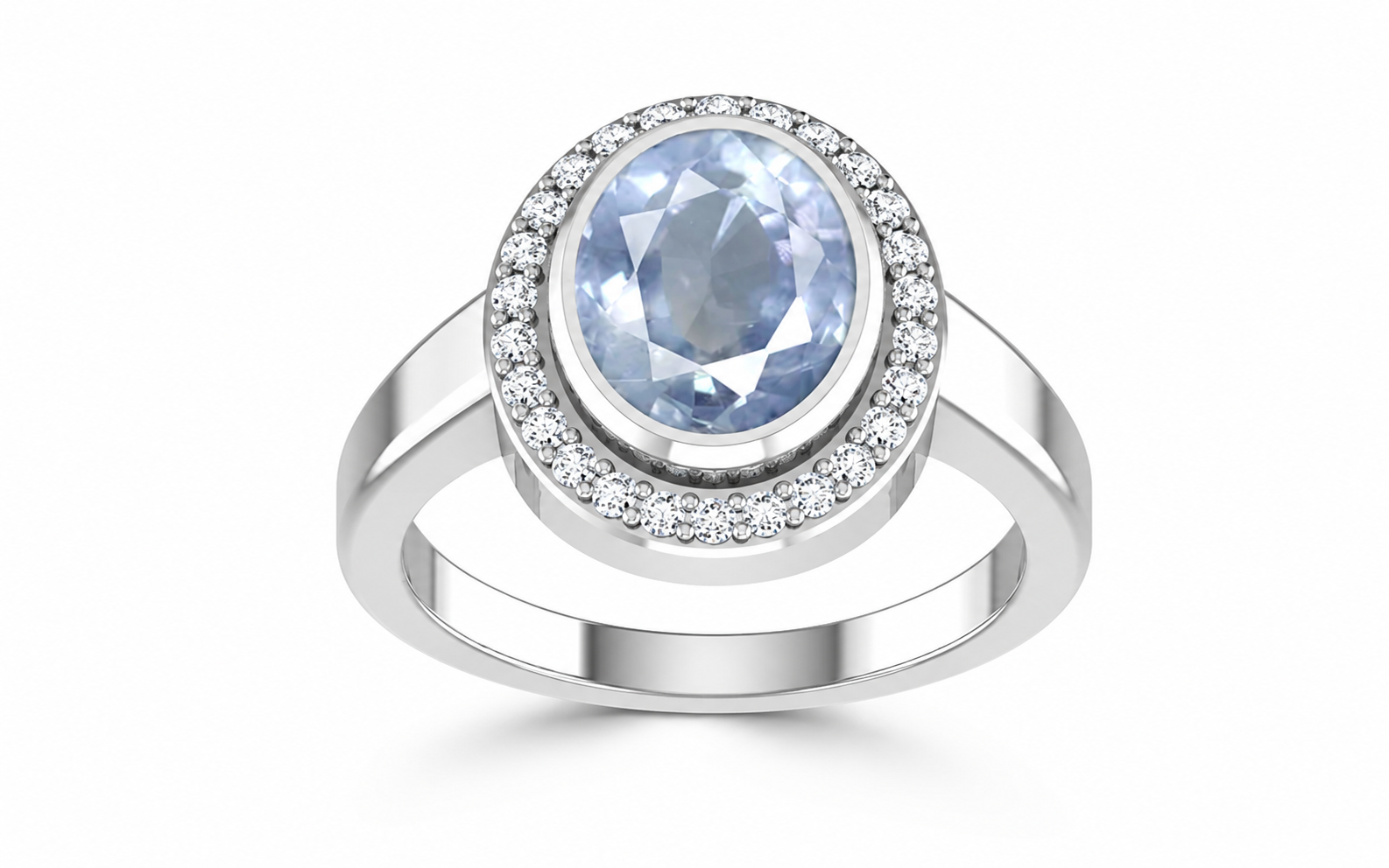 Blue Sapphire Sterling Silver Ring (R1-Sparkle)